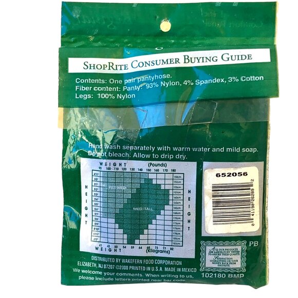 ShopRite Vtg Pantyhose Jet Black Medium/Tall Classic Regular + Control - Picture 5 of 7